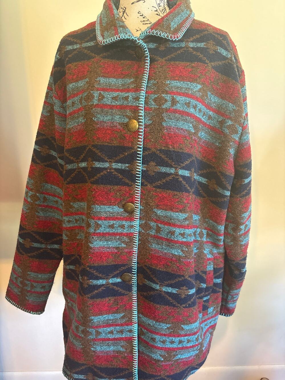 Outback Trading Company Aztec Pattern Jacket Sz 1X